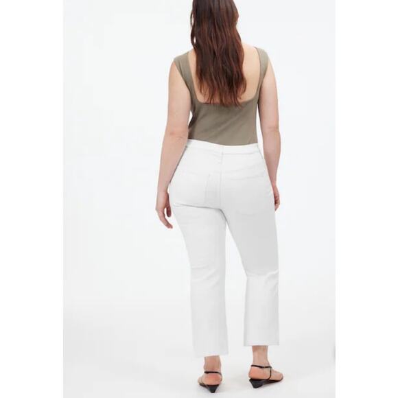 NWT Madewell Kick Out Crop Jeans in Pure White Size 33 - Picture 3 of 15